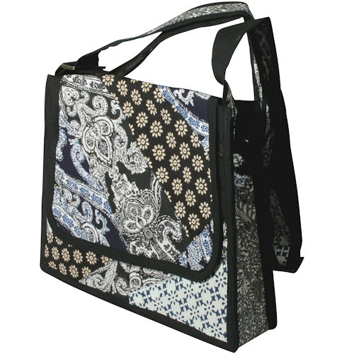 Trapezoid Patchwork Shoulder Bag-0