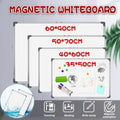 Portable magnetic dry erase whiteboard with aluminum frame marker tray and colorful eraser accessories