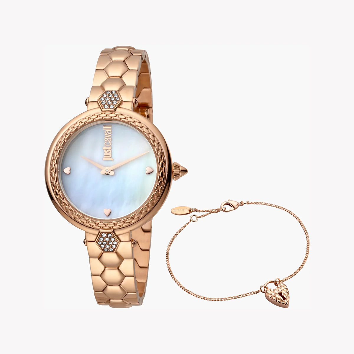 Just Cavalli Women's Rose Gold Watch, White Dial | Jc1l128m0585-0