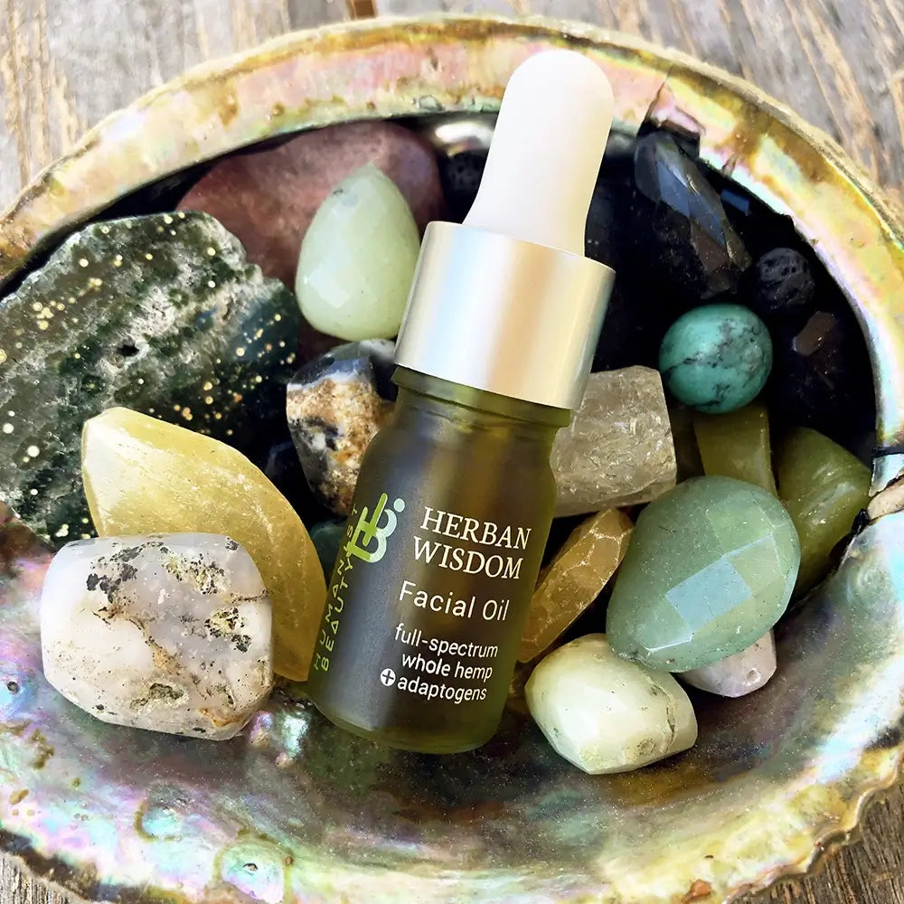 Herban Wisdom Facial Oil mini travel bottle with botanical serum for glowing skin — view 5