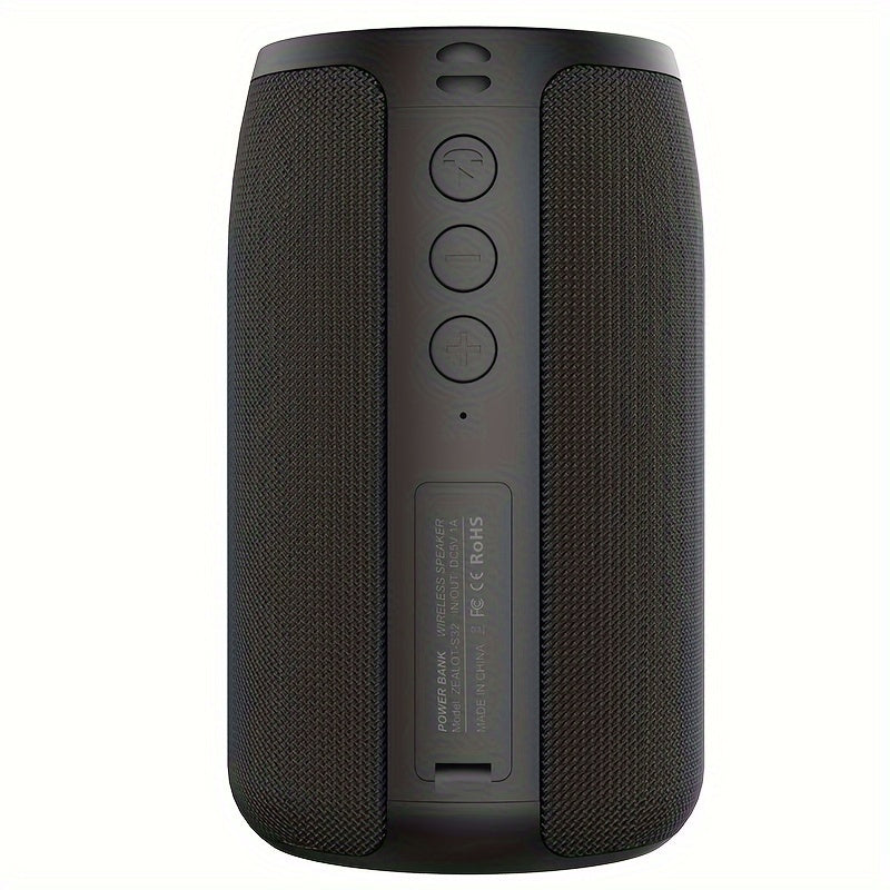 Compact 5W portable wireless speaker for smartphones featuring a sleek design and deep bass.