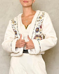 White Suede Embroidery Jacket-0