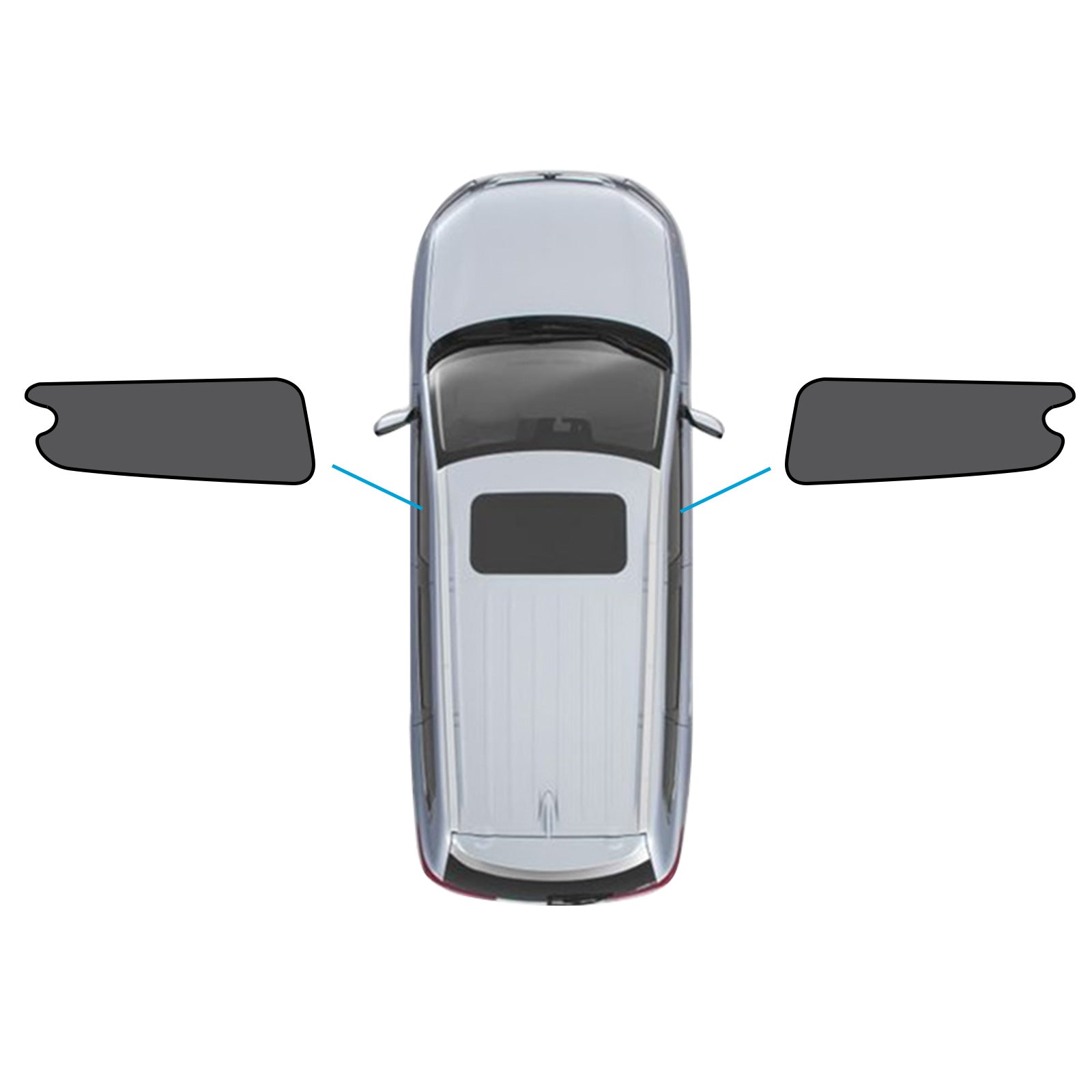Black magnetic car window shade installed on an LDV G10 vehicle window for UV protection