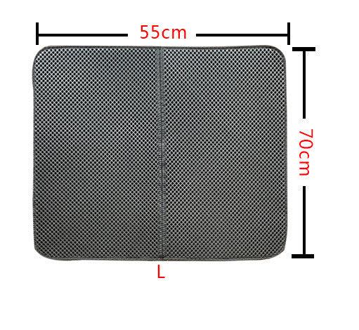 Black and grey double layer waterproof EVA cat litter trapping mat for clean floors — view 3