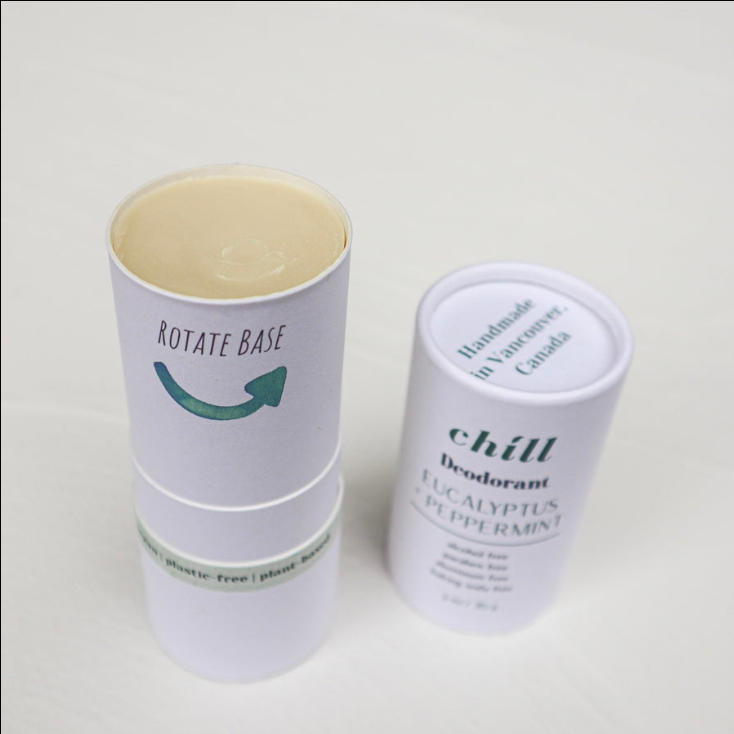 Eucalyptus and peppermint natural deodorant stick in eco-friendly cardboard push-up packaging — view 5