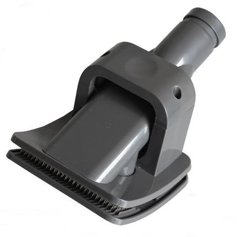 Deep grey vacuum pet grooming brush attachment with fine wire bristles for dogs and cats — view 2