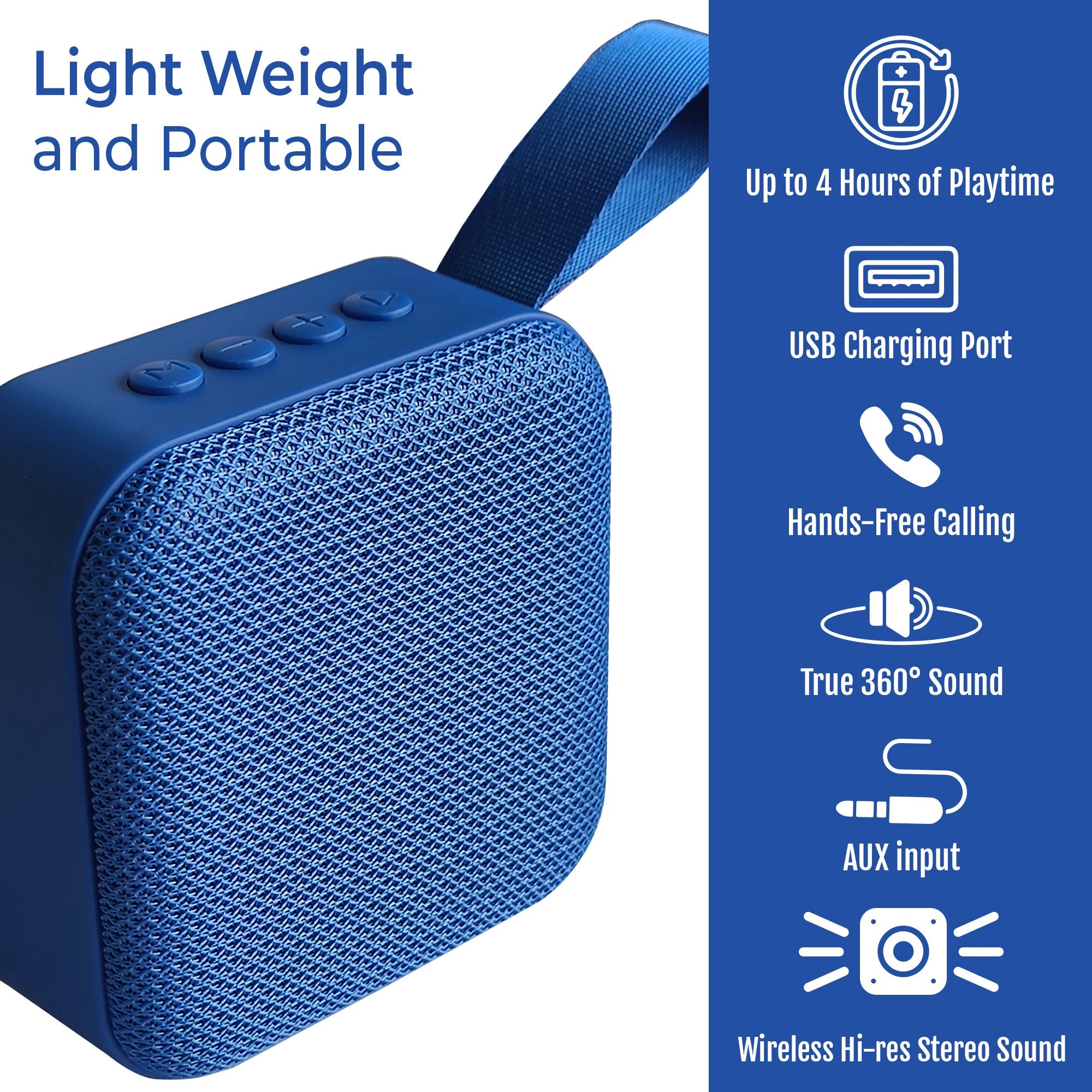 2-in-1 wireless charging alarm clock and compact portable speaker with LED display — view 2