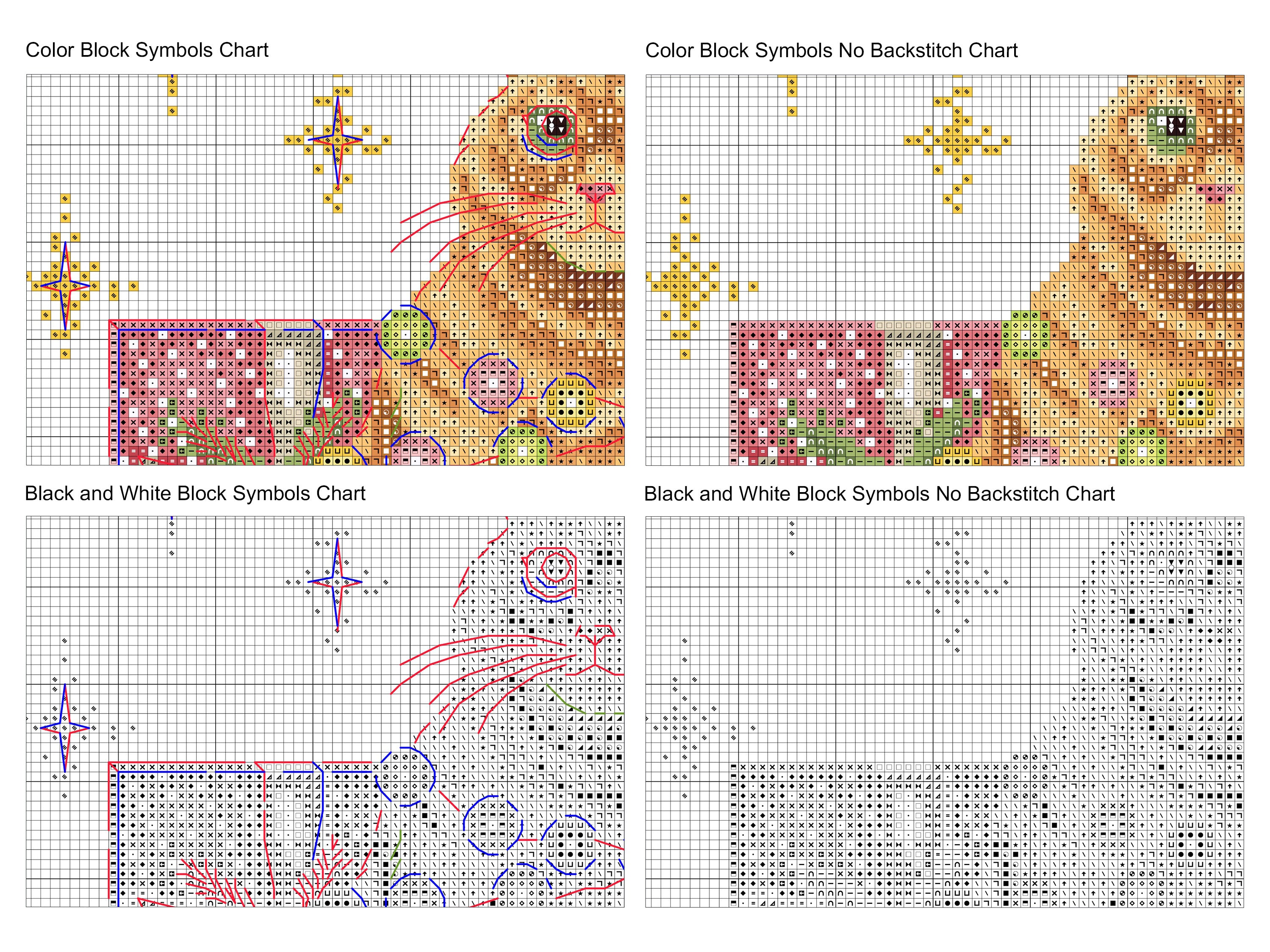 Festive orange cat cross stitch pattern design featuring colorful garland and a Christmas star. — view 2