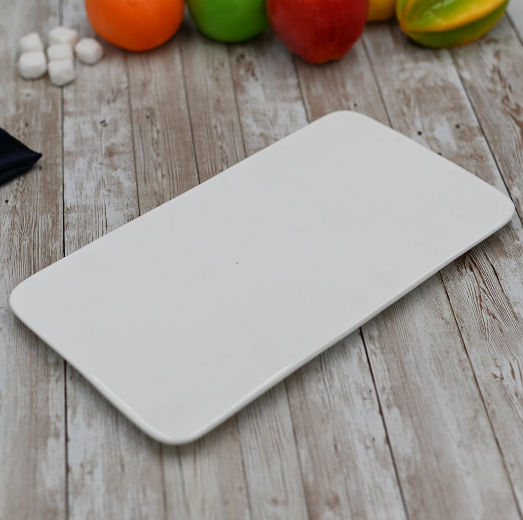 White Rectangle Flat Platter 12" inch X 6.5" inch | 30 X 16 Cm-0
