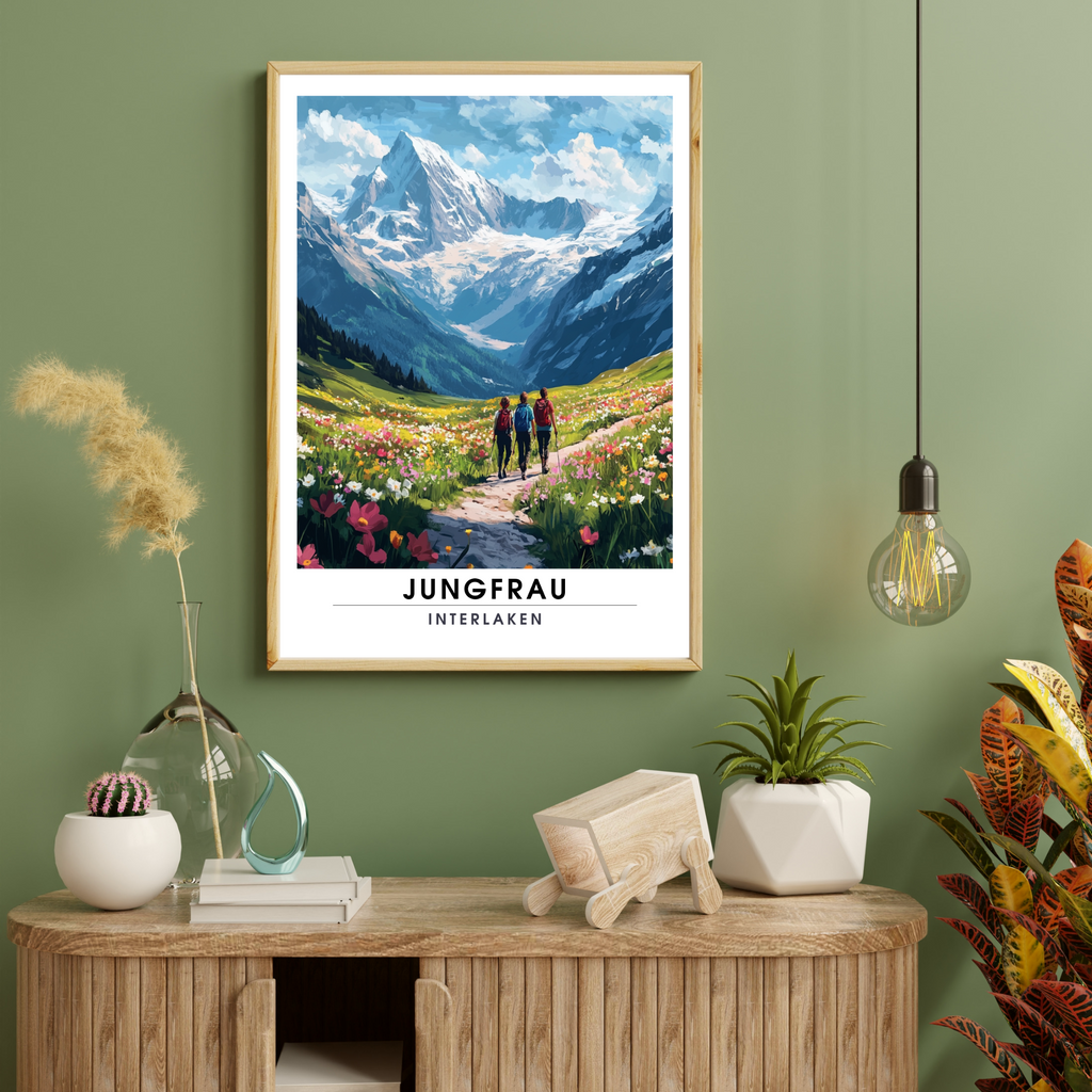 Affiche Jungfrau Interlaken | Poster décoratif Suisse | Affiche Suisse-1