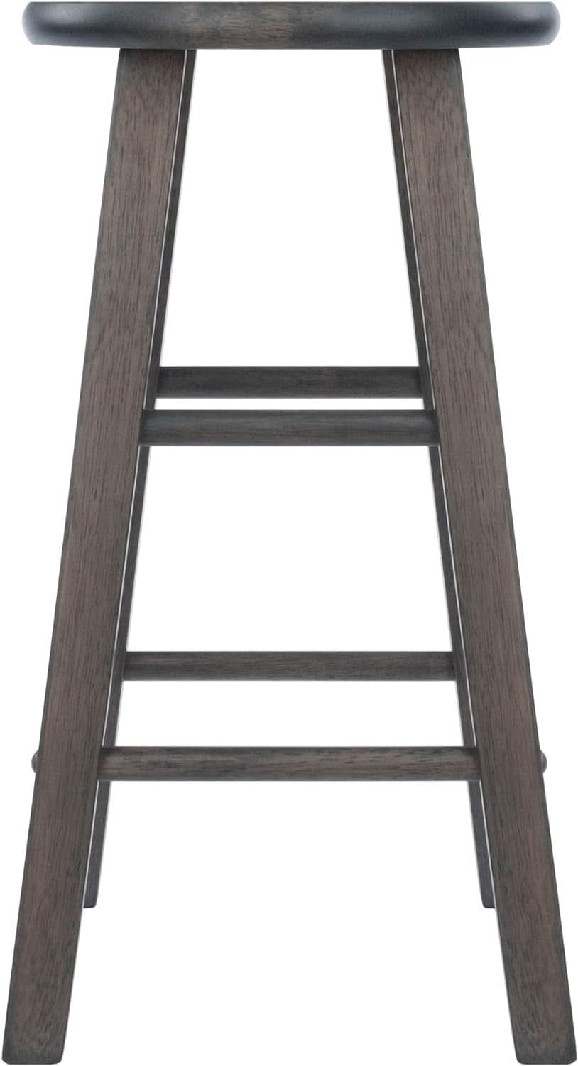 Element two piece solid wood 24 inch round counter stool set in oyster gray finish — view 3
