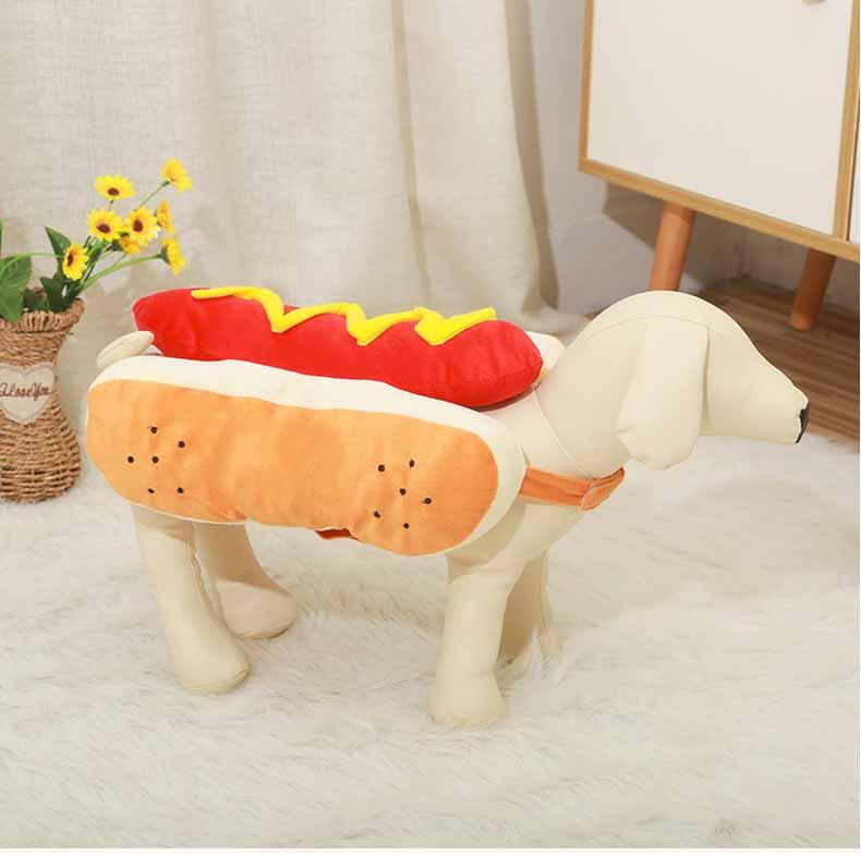 Hot diggity dog costume in vibrant red soft polyester for small to large dogs — view 5