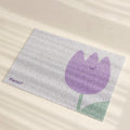 Floral cat litter mat with high elastic wire loop surface and eco friendly PVC backing