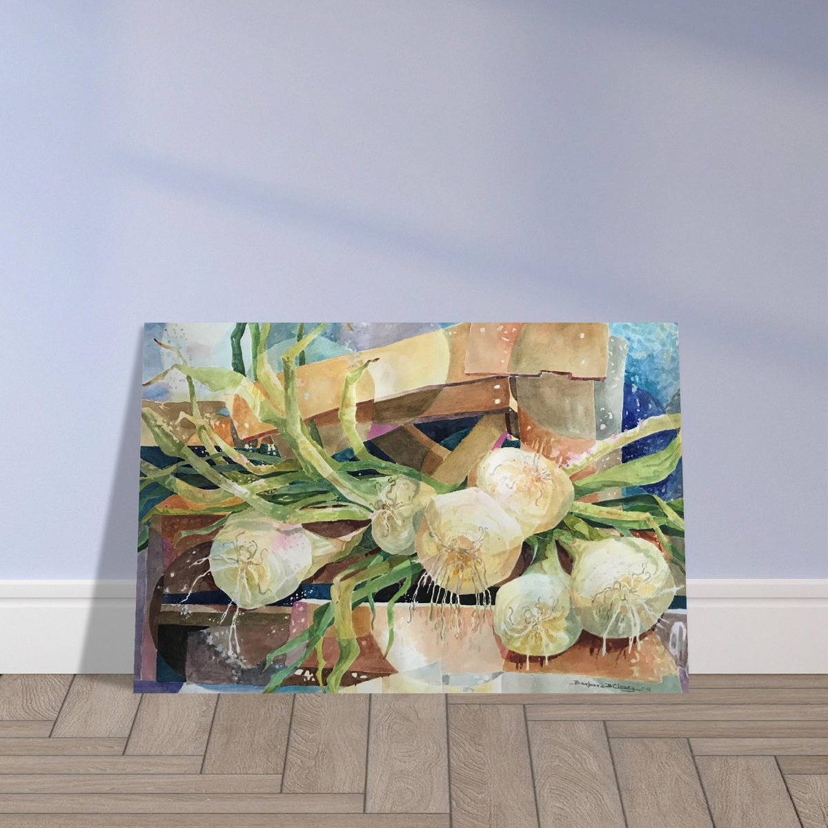 'Onions' Still Life Watercolor I 12x18 Museum-Quality Matte Paper Poster | Original Artwork by American Artist Barbara Cleary-2
