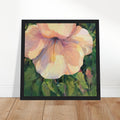 'Pink Hibiscus' Floral | 12x12 inch Wooden Framed Art Print | Original Artwork by American Artist Barbara Cleary-0