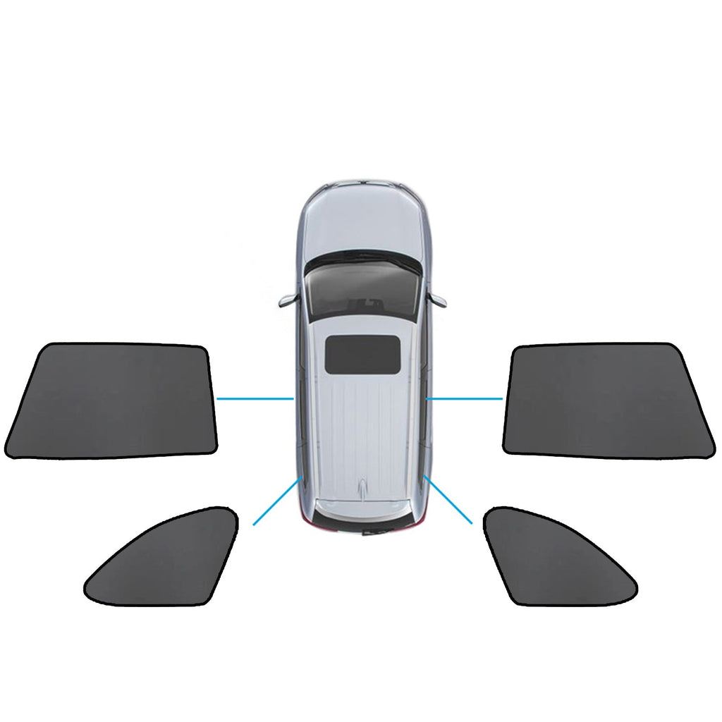 Magnetic car window sun shade in black nylon mesh fitted on a Subaru Outback — view 3