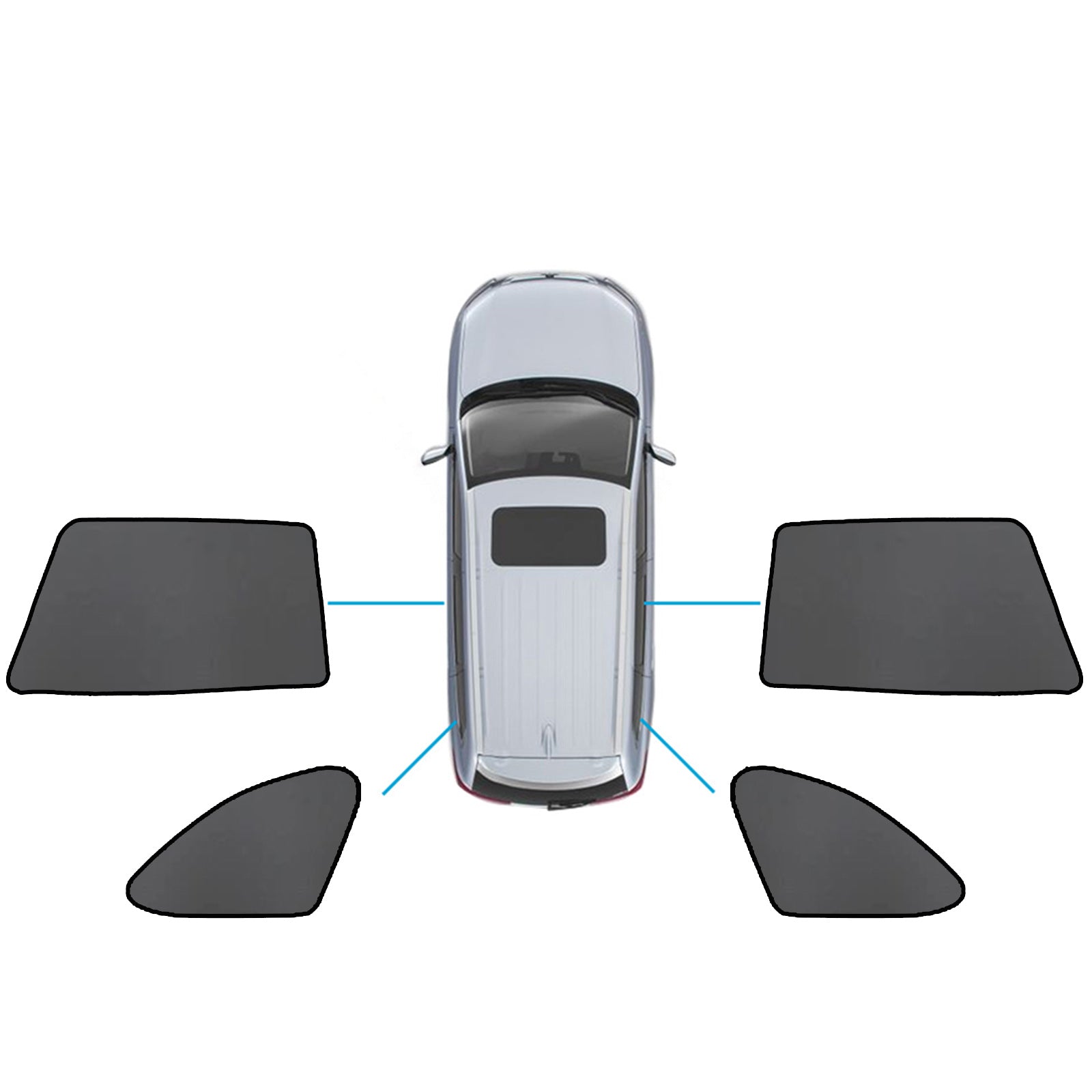 Magnetic car window sun shade in black nylon mesh fitted on a Subaru Outback — view 3