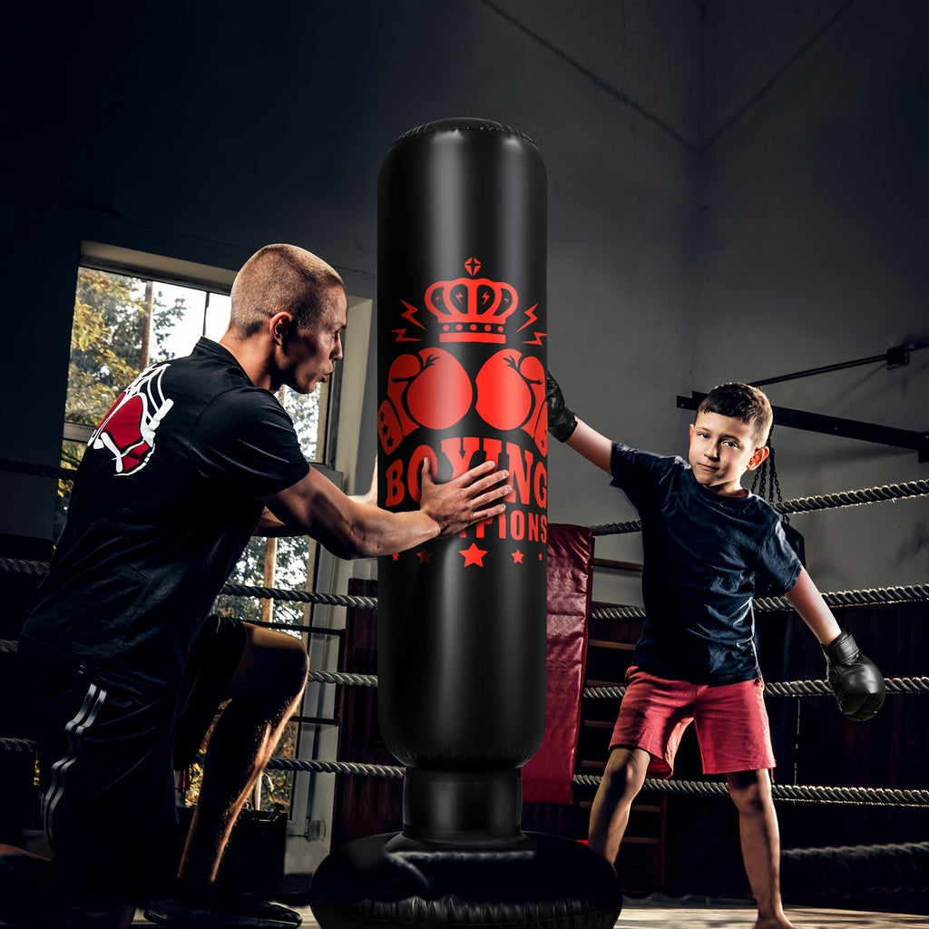 Inflatable kids punching bag set with boxing gloves and skipping rope in durable PVC — view 4