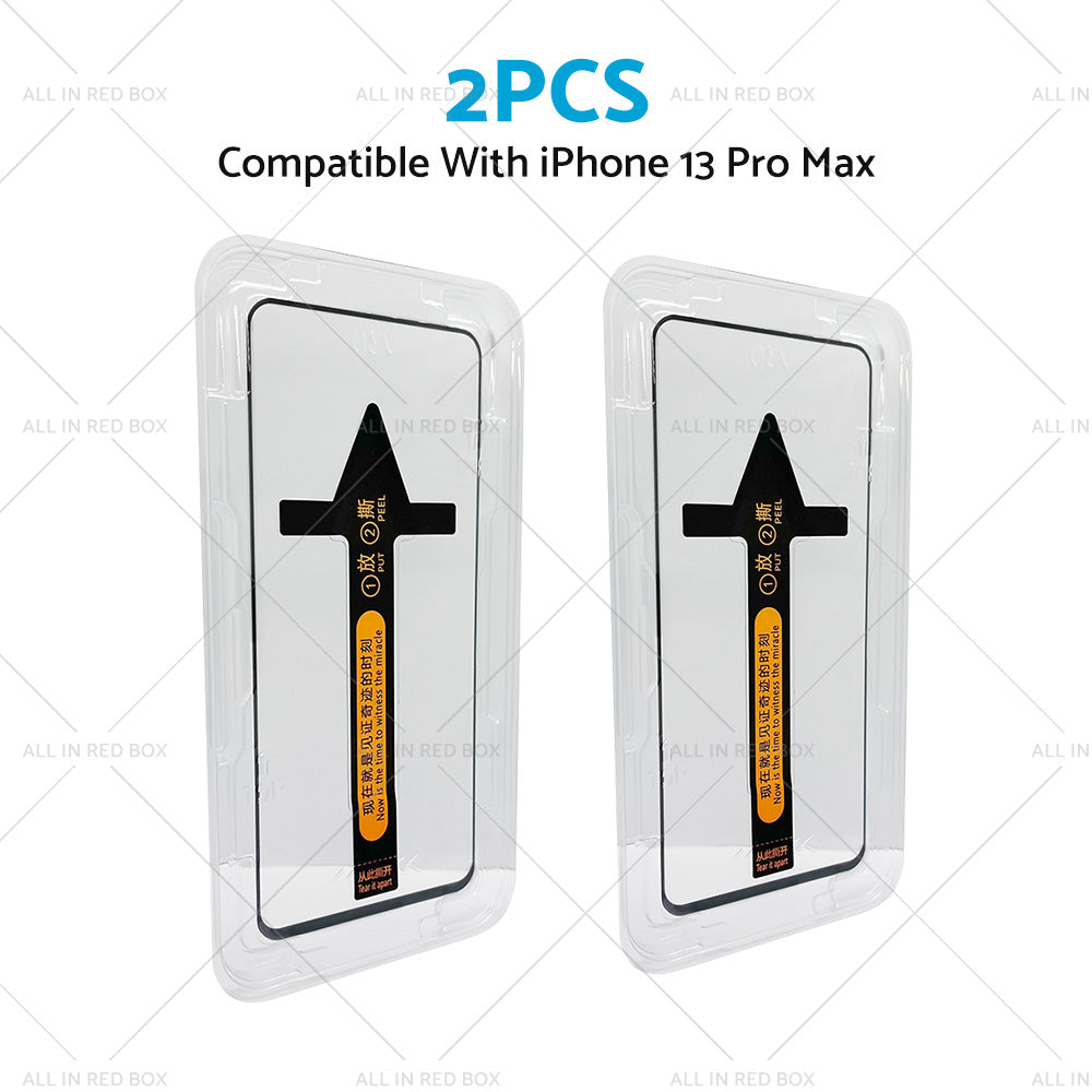Clear 9H tempered glass screen protectors for iPhone 13 Pro Max in a convenient two pack — view 2