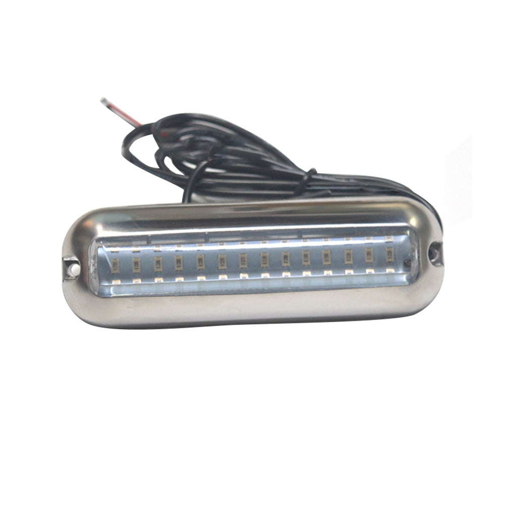 Pair of blue LED underwater boat lights in durable stainless steel casing for marine pontoons — view 3
