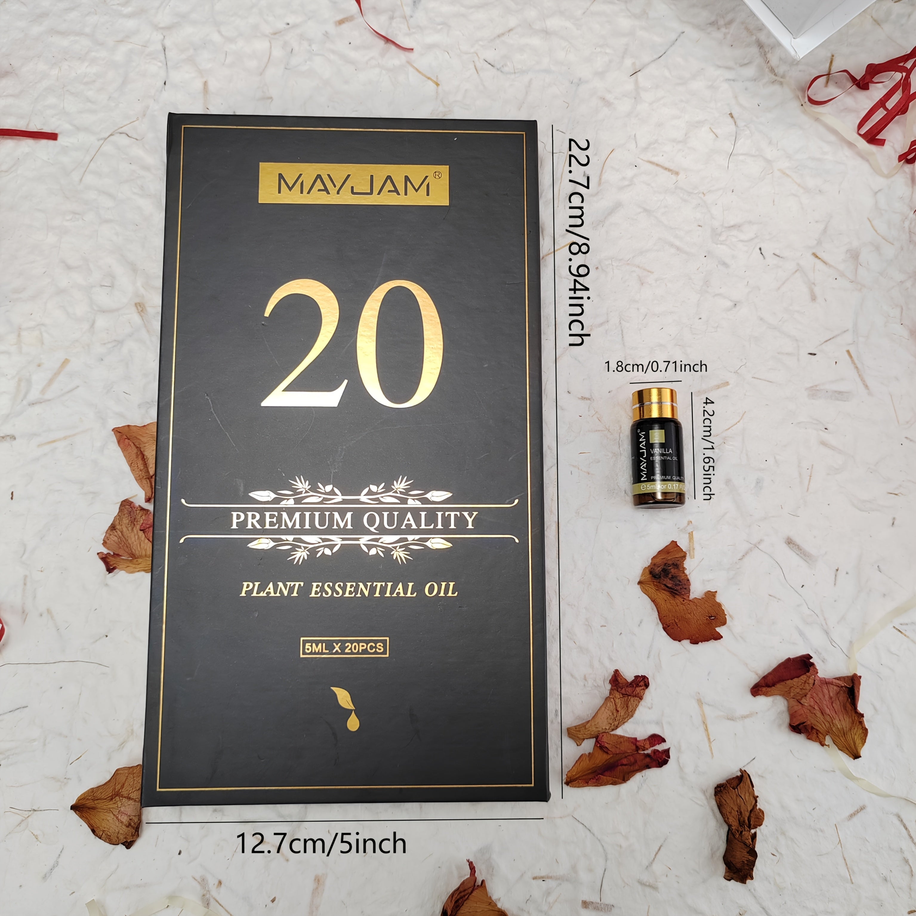 20 piece alcohol-free essential oils gift set in elegant presentation box for diffusers and crafts — view 5