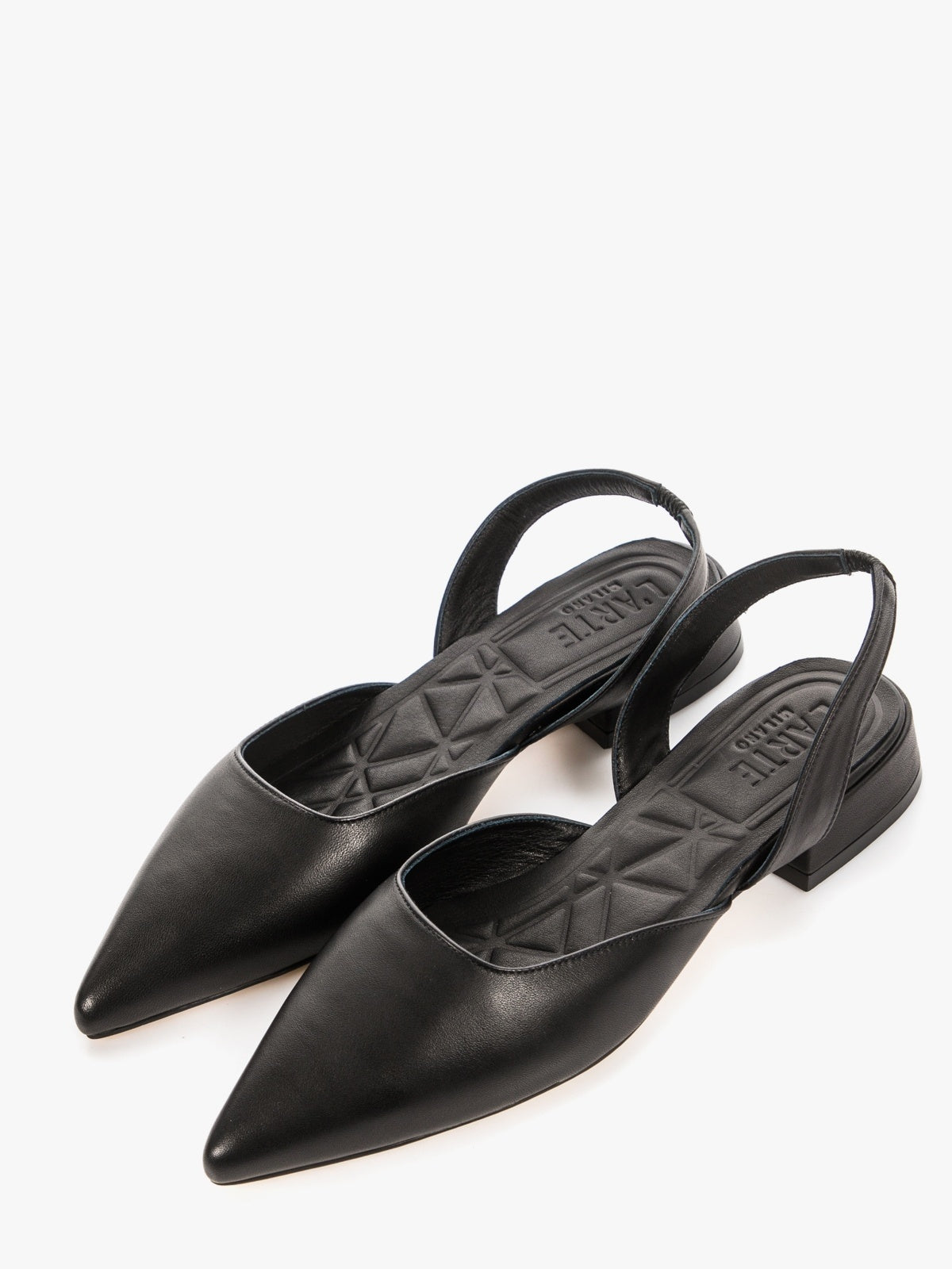 L'ARTE MILANO women's black genuine leather summer sandals with synthetic sole — view 2