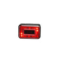 Black smart radar bicycle tail light with LED brake sensing mounted on a bike seatpost