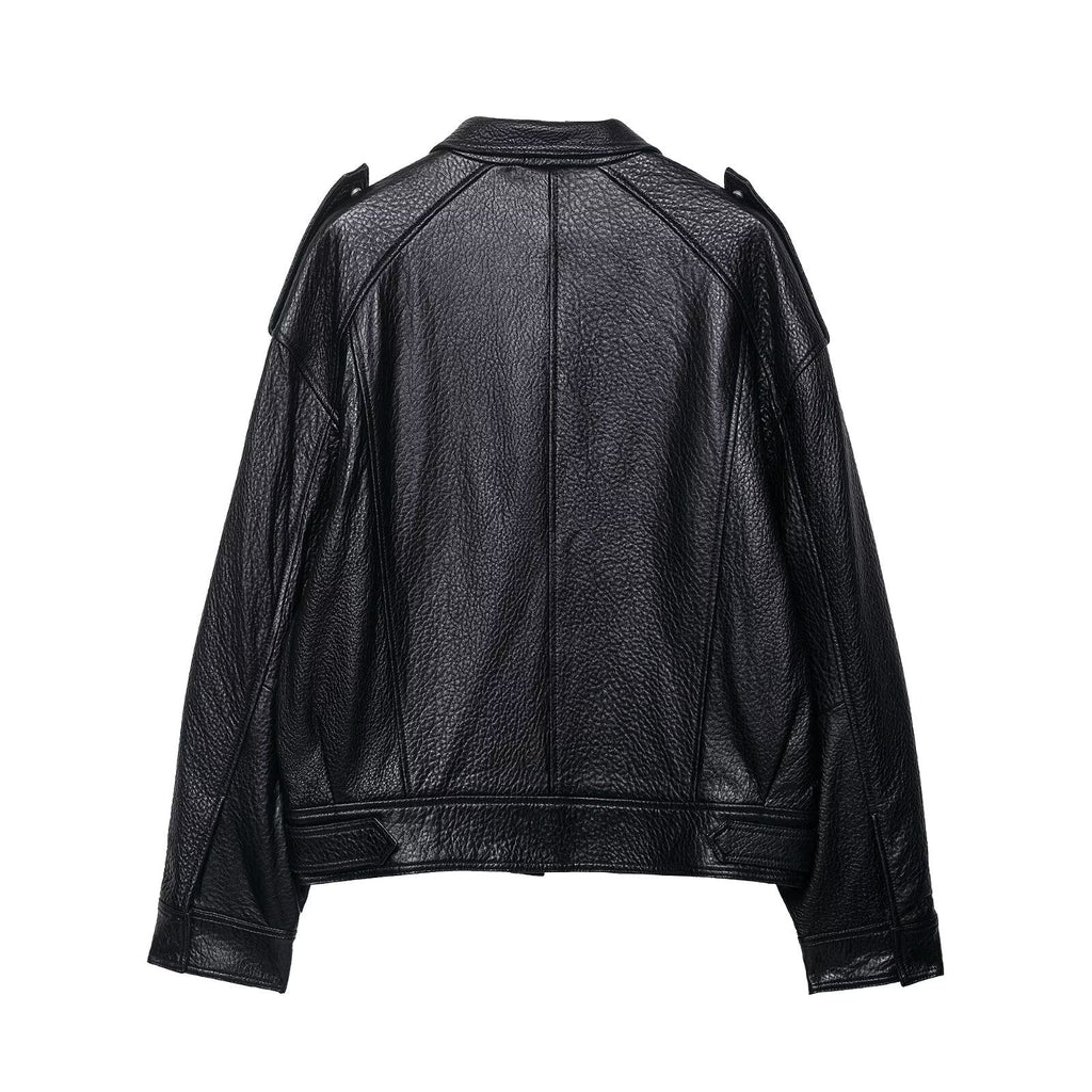 Women's Textured Faux Leather Biker Jacket BYMANYC ® New York CONTEMPORARY VIBRANT MODERN FASHION - New Collection-1