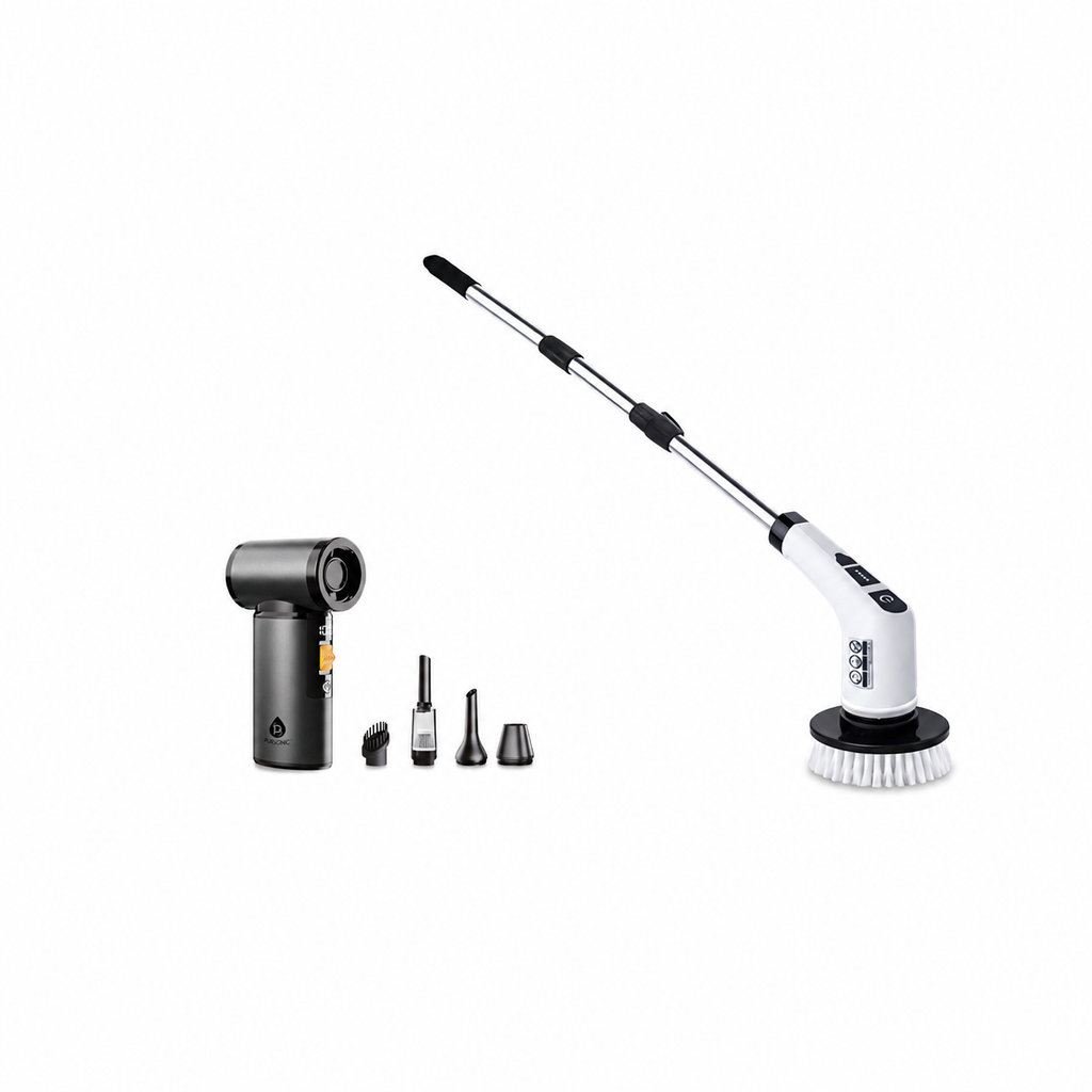 Cordless Rechargeable Power Scrubber Brush + Multi-Function Turbo Air Blower & Vacuum-0