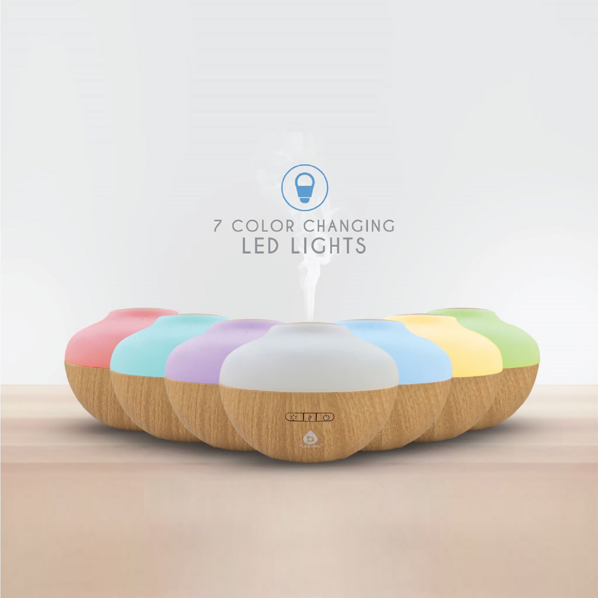 Pursonic workstation wellness bundle with ultrasonic diffuser, essential oils set, and LED wireless charging lamp — view 3