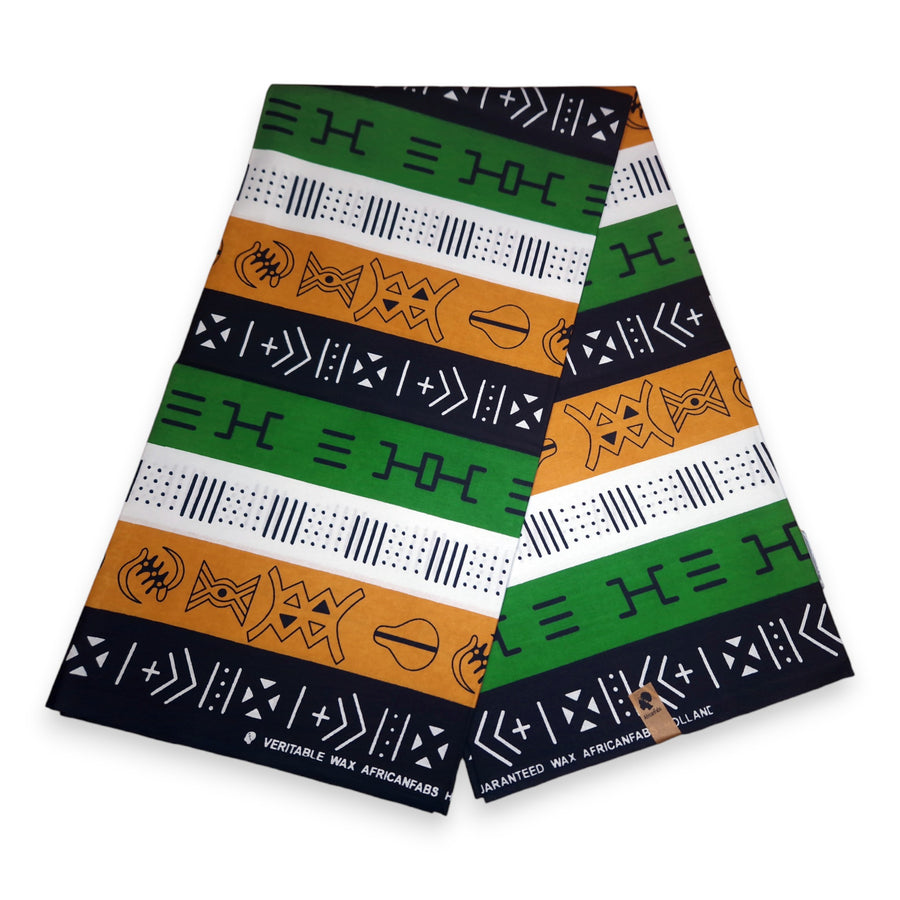 6 Yards | African Print "Mudcloth" Bogolan Inspired Print Fabric 100% Cotton | Ankara Fabric-1