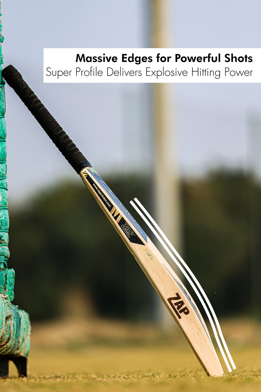ZAP Alpha V2 premium Kashmir willow cricket bat with a sleek pro grade finish and flat toe — view 5