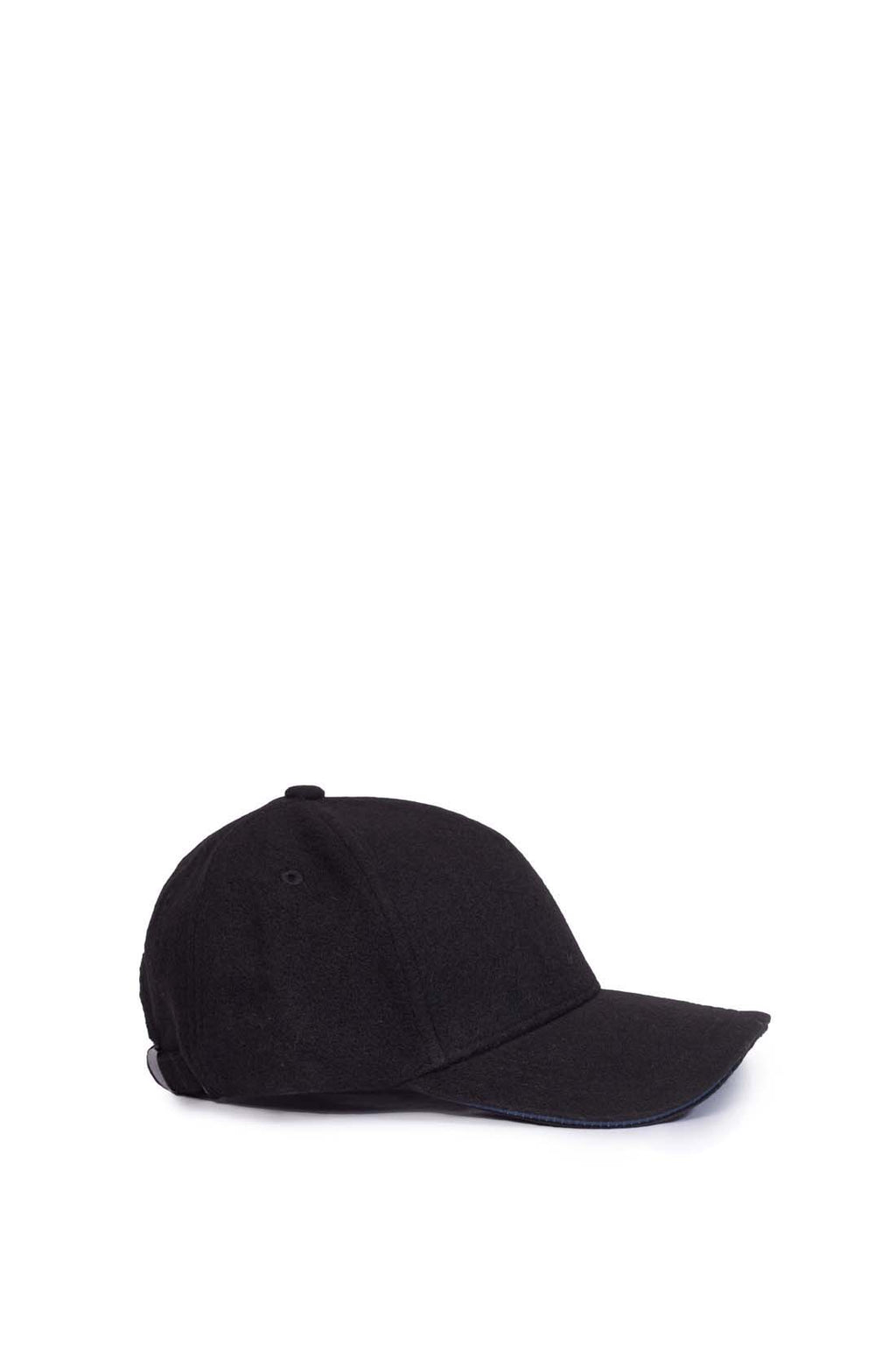 Navy blue men's baseball cap with curved visor and front signature flag logo plaquette — view 3