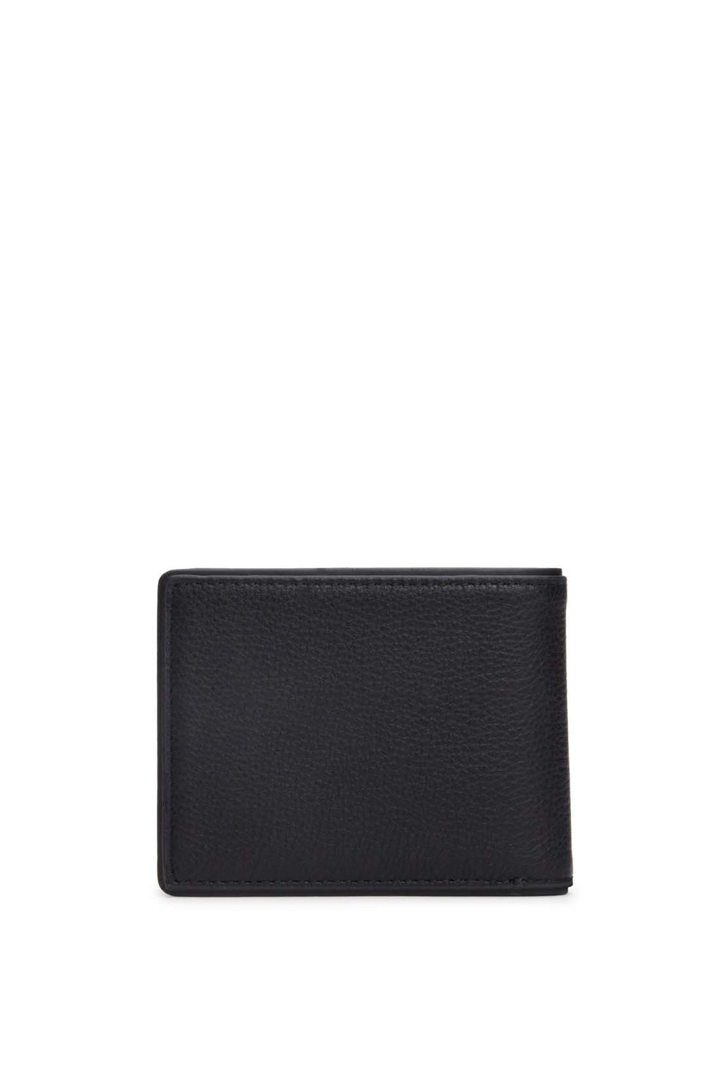 Navy blue hammered leather men's bifold wallet with iconic Tommy Hilfiger stitching and embossed logo — view 3