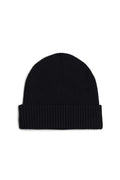 Dark grey men's beanie hat made of cotton and cashmere blend with embroidered Tommy Hilfiger logo