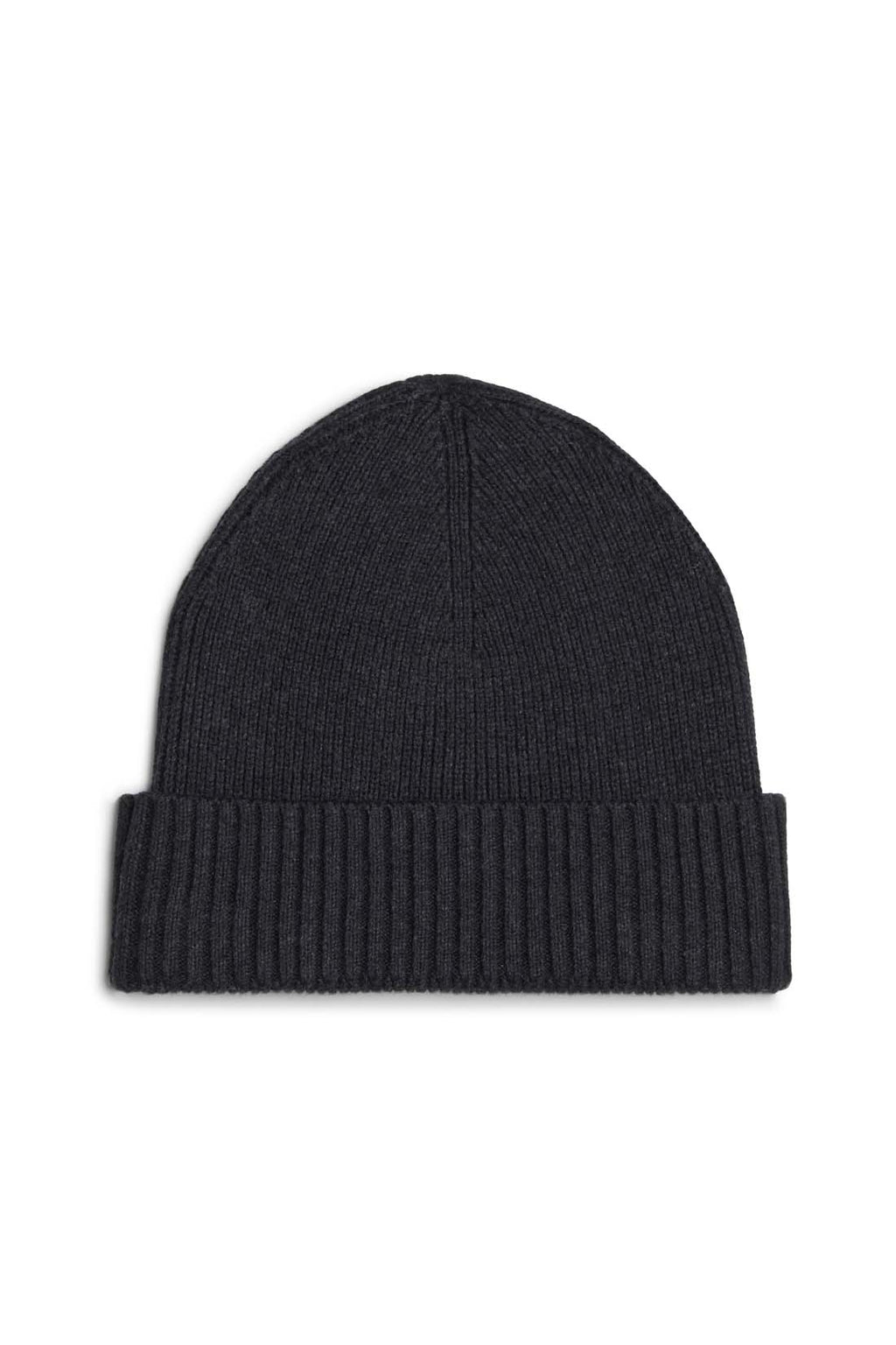 Dark grey men's beanie hat made of cotton and cashmere blend with embroidered Tommy Hilfiger logo — view 10