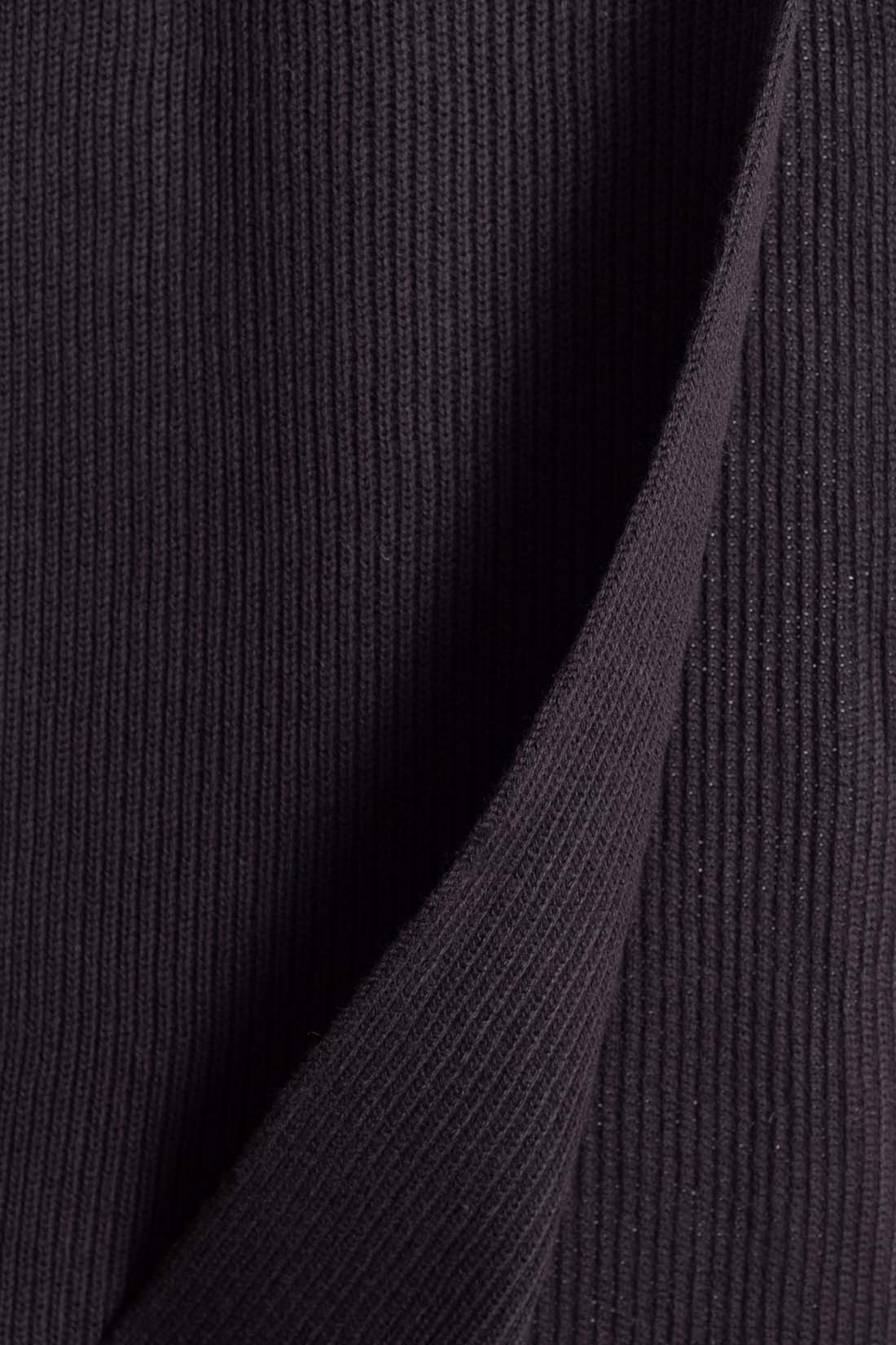 Men's black ribbed knit scarf in cashmere blend featuring Tommy Hilfiger logo embroidery on front