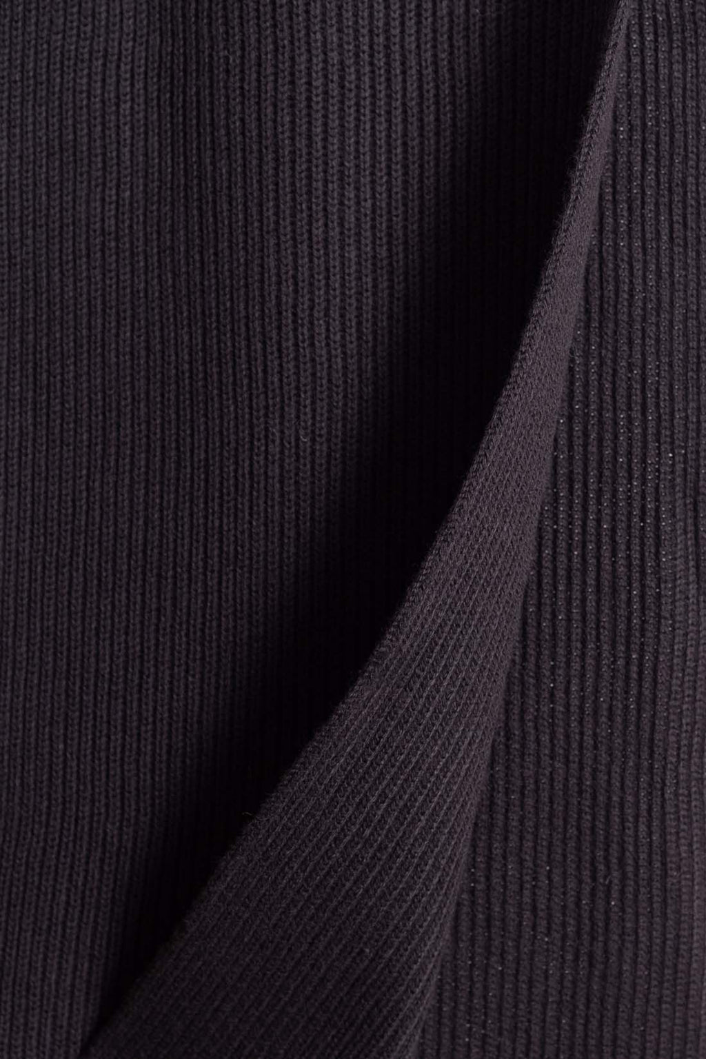 Men's black ribbed knit scarf in cashmere blend featuring Tommy Hilfiger logo embroidery on front — view 4