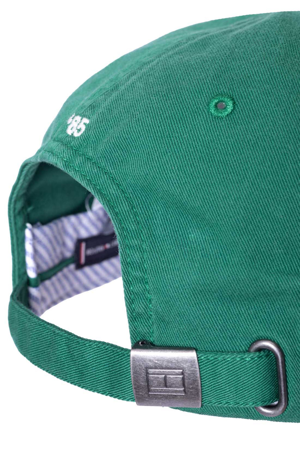 Burgundy men's cotton twill baseball cap with sliding buckle fastening and embroidered logo detailing. — view 7