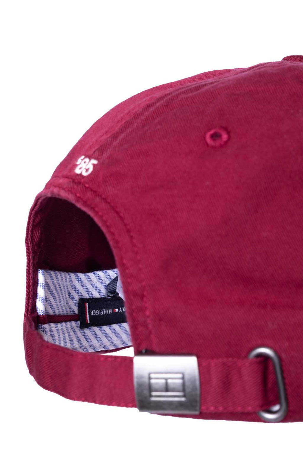 Burgundy men's baseball cap in pure cotton twill with embroidered front logo and adjustable strap. — view 16