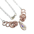 Handmade Sculpted Copper Silver Angel in Flight Necklace-0