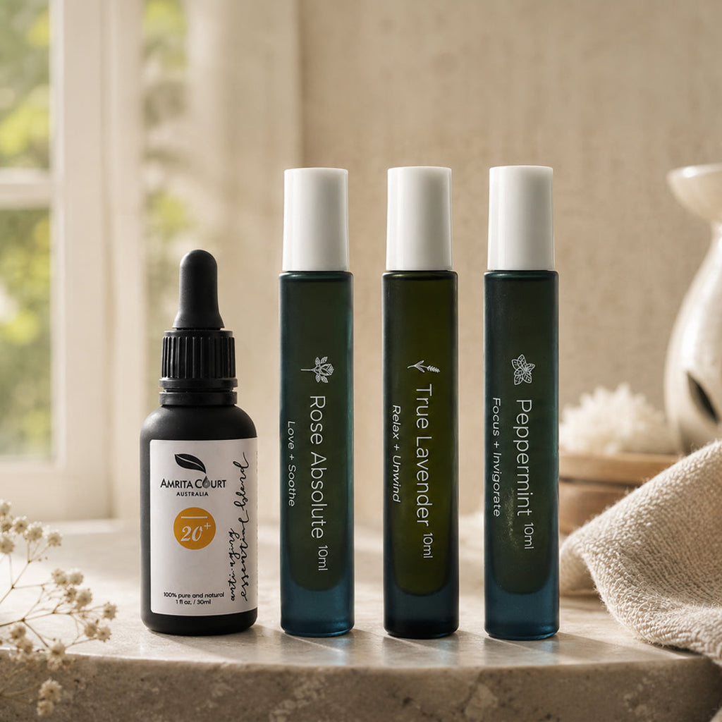 Amrita Court Foundation Glow 20+ | Facial Oil & Roll-On Bundle-2