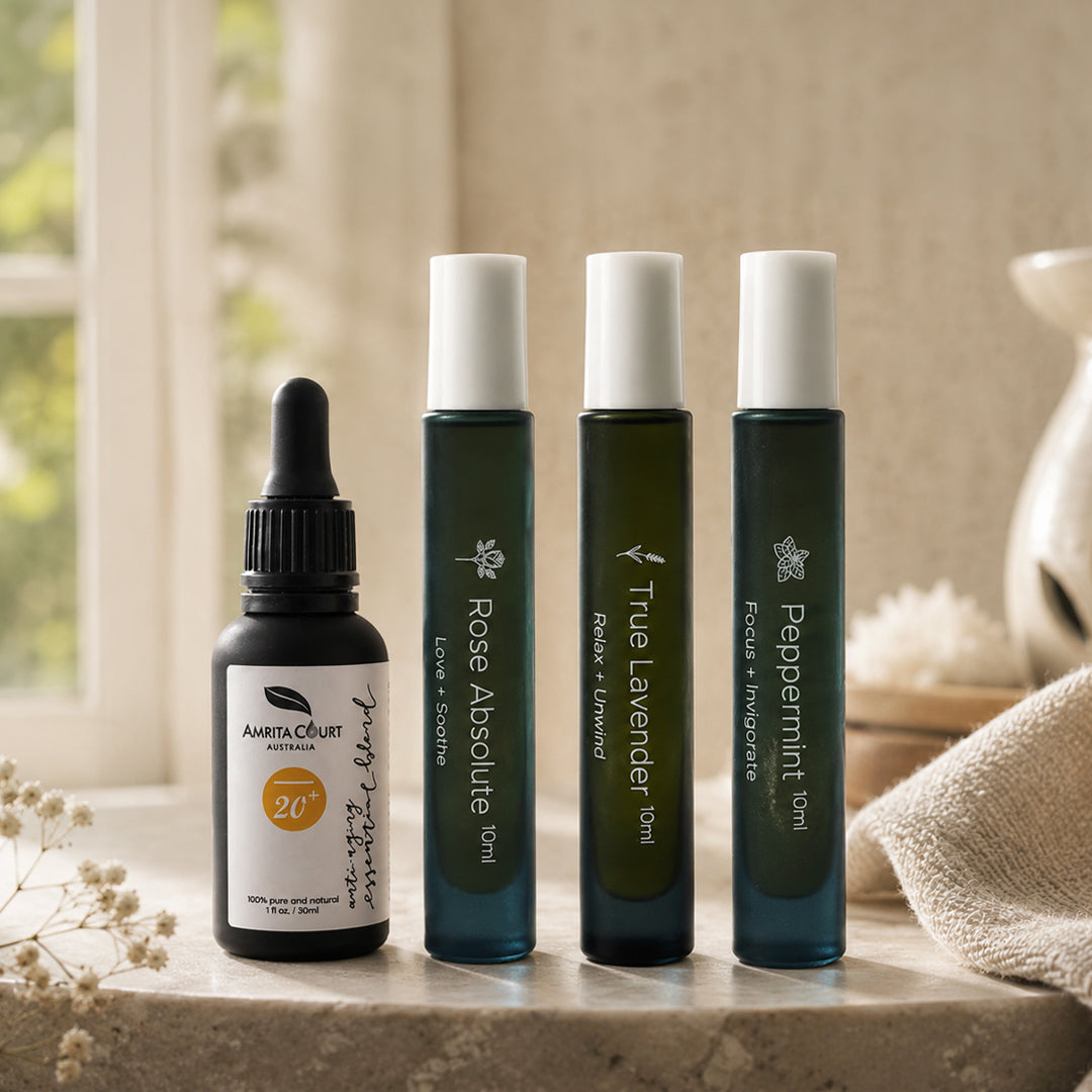 Amrita Court Foundation Glow 20+ | Facial Oil & Roll-On Bundle-2