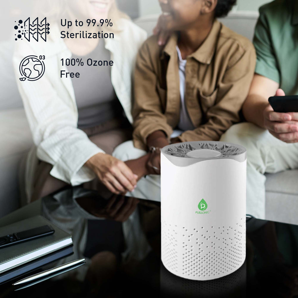 Pursonic air purifier with true HEPA filter and six pack of premium natural essential oils — view 5