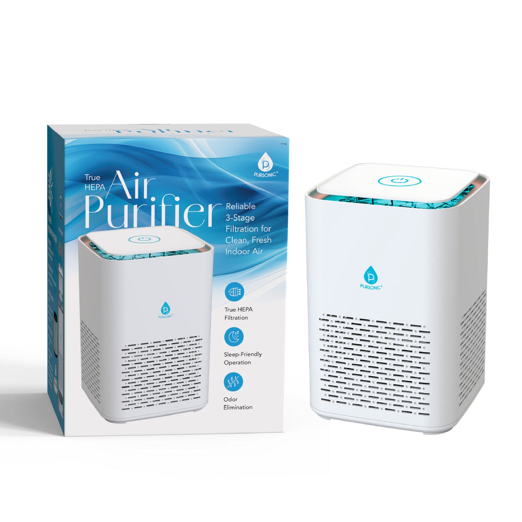 Large 4-stage and compact 3-stage white True HEPA air purifiers for home and office — view 4