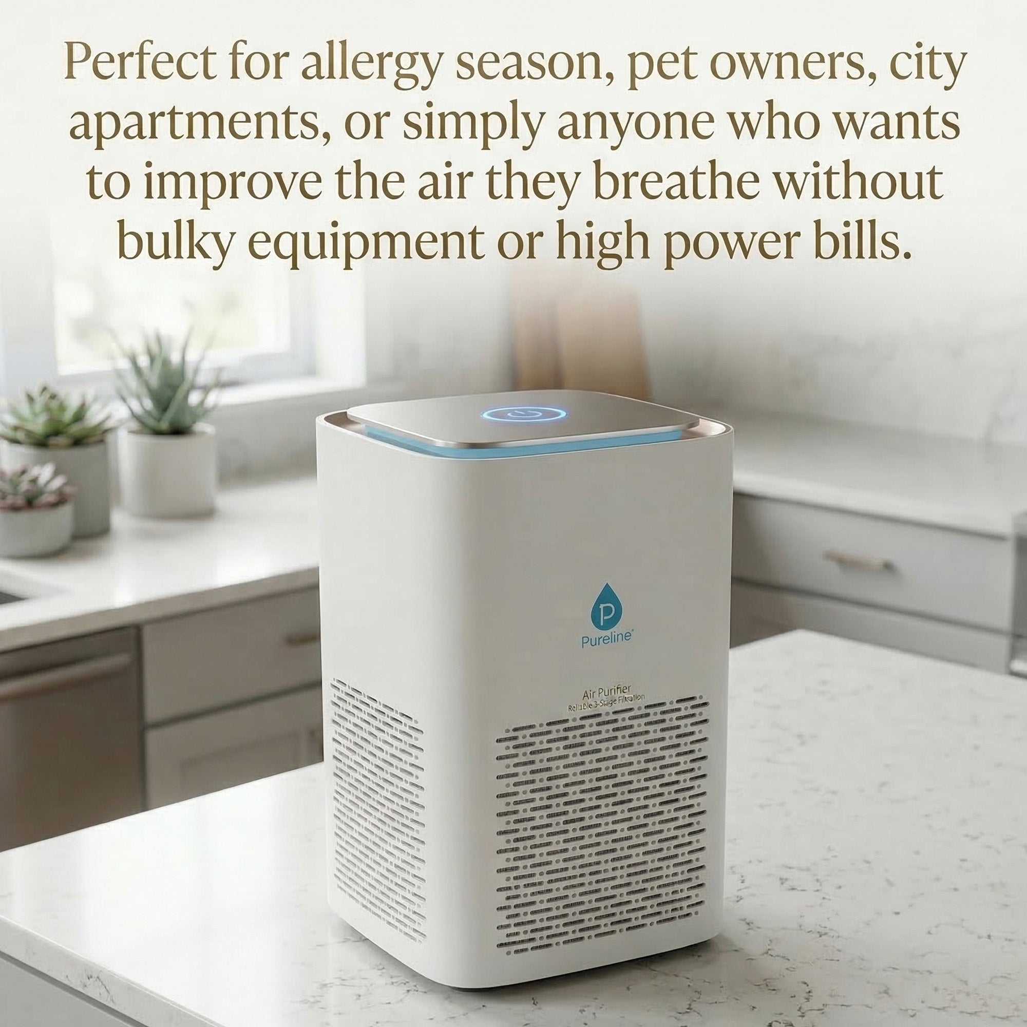 Compact true HEPA air purifier with sleek cylindrical design for desktops, bedrooms, and small spaces — view 4