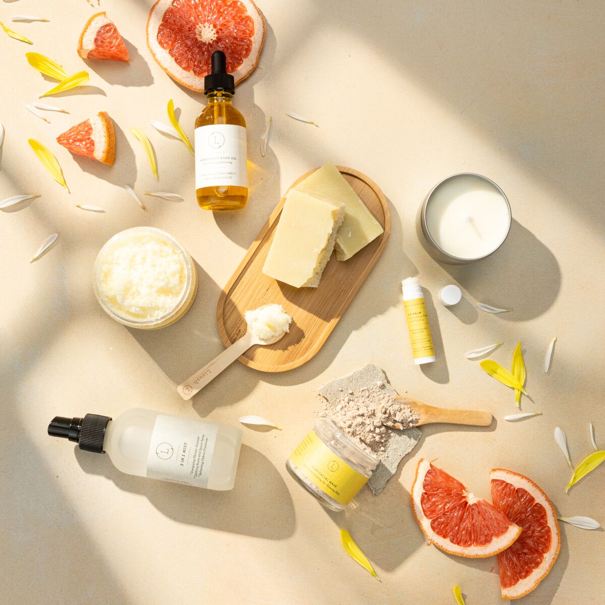 Citrus bath and body spa care package in an open gift box with natural skincare products — view 3