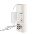 Compact white wall-mounted air ozonizer and purifier unit with LED display for home deodorization.