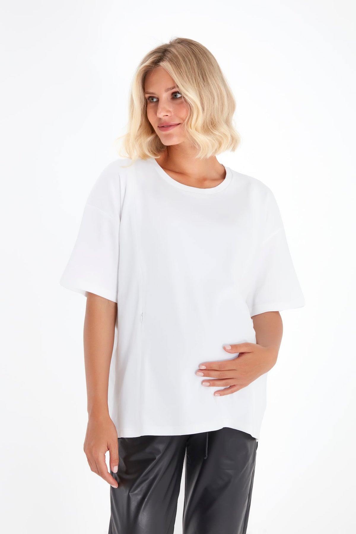 Anytime Anywhere Side Zip Maternity/Nursing T-Shirt-3