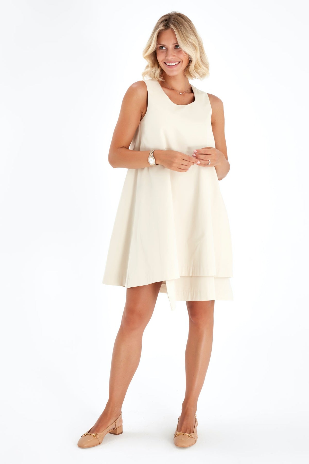 Amaze Sleeveless Cotton Maternity/Nursing Swing Dress-6